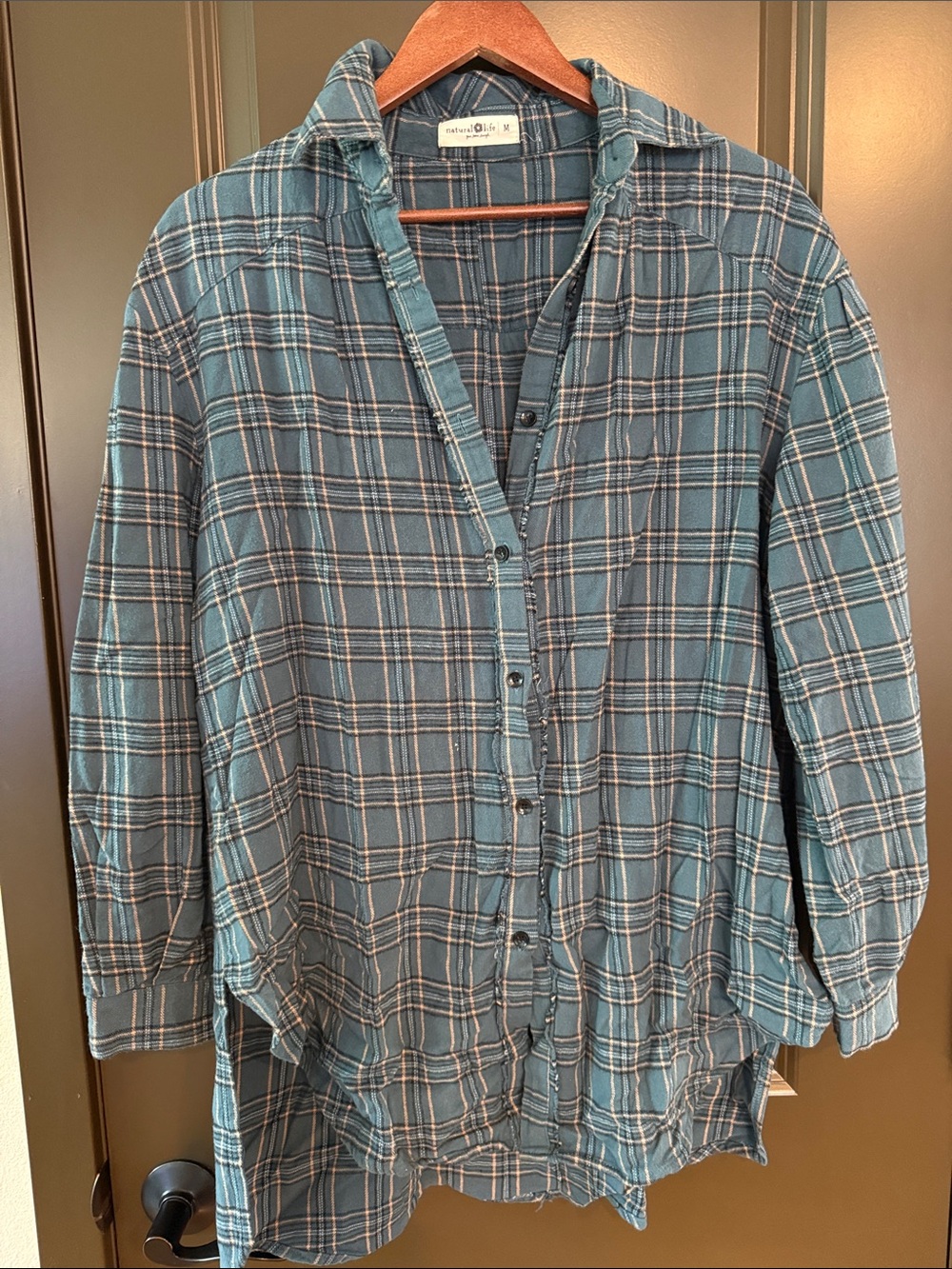 NATURAL LIFE Teal Plaid Button-Down Shirt for Kids